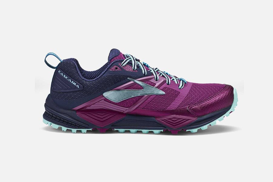 Brooks Cascadia 12 Womens Australia - Trail Running Shoes - Purple/Navy (253-NJDQH)